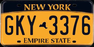 NY license plate GKY3376