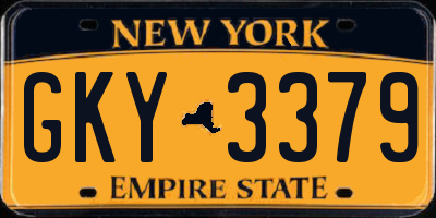 NY license plate GKY3379