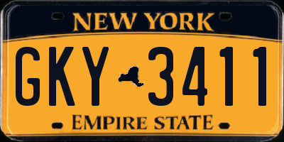 NY license plate GKY3411