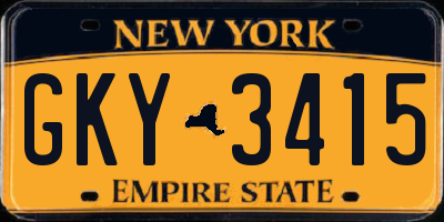 NY license plate GKY3415