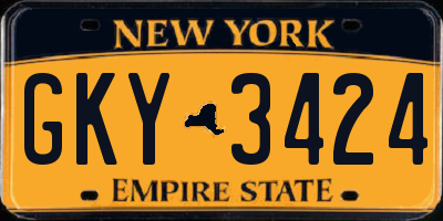 NY license plate GKY3424