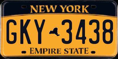 NY license plate GKY3438