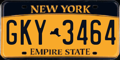 NY license plate GKY3464