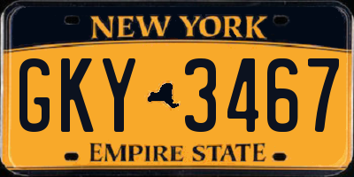 NY license plate GKY3467