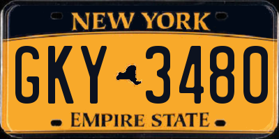 NY license plate GKY3480