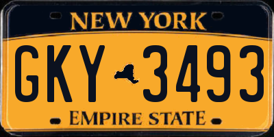 NY license plate GKY3493