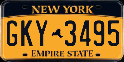 NY license plate GKY3495