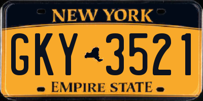 NY license plate GKY3521