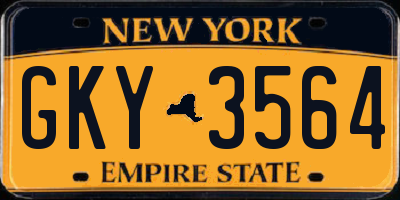 NY license plate GKY3564