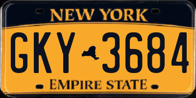 NY license plate GKY3684