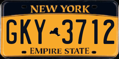 NY license plate GKY3712