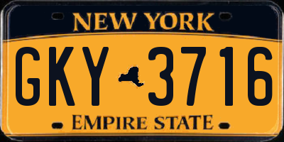 NY license plate GKY3716
