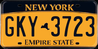 NY license plate GKY3723