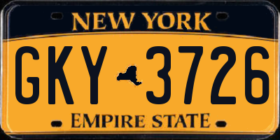 NY license plate GKY3726