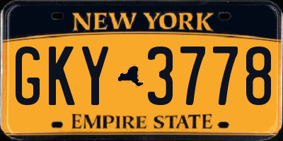 NY license plate GKY3778