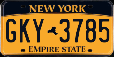 NY license plate GKY3785