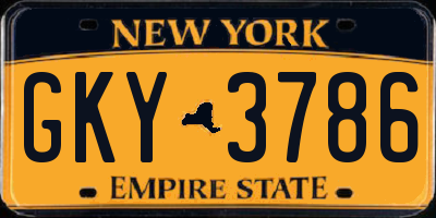 NY license plate GKY3786