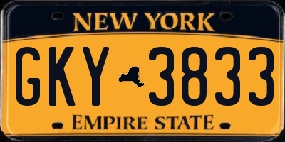 NY license plate GKY3833