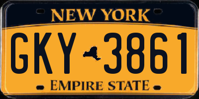 NY license plate GKY3861