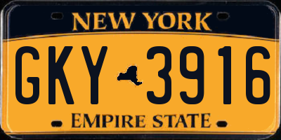 NY license plate GKY3916