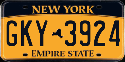 NY license plate GKY3924
