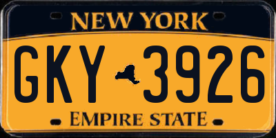 NY license plate GKY3926