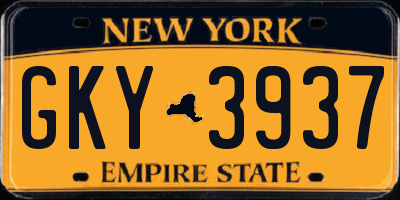 NY license plate GKY3937