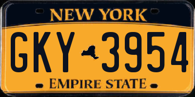 NY license plate GKY3954