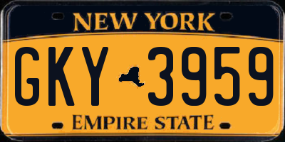 NY license plate GKY3959