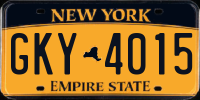 NY license plate GKY4015