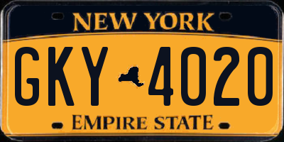 NY license plate GKY4020