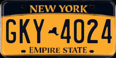 NY license plate GKY4024