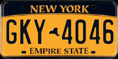 NY license plate GKY4046