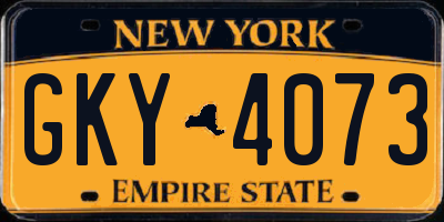 NY license plate GKY4073