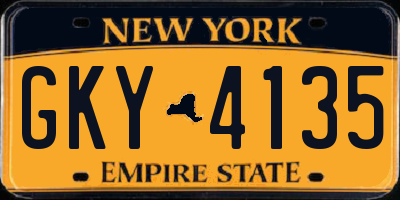 NY license plate GKY4135