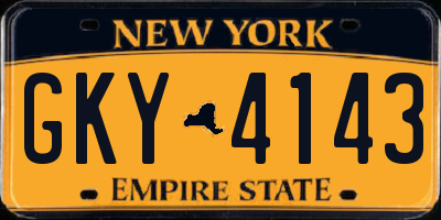 NY license plate GKY4143