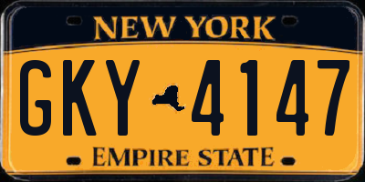 NY license plate GKY4147