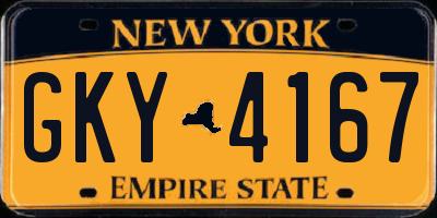 NY license plate GKY4167