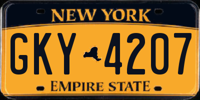 NY license plate GKY4207