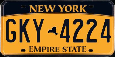 NY license plate GKY4224
