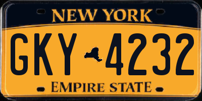 NY license plate GKY4232