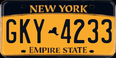NY license plate GKY4233