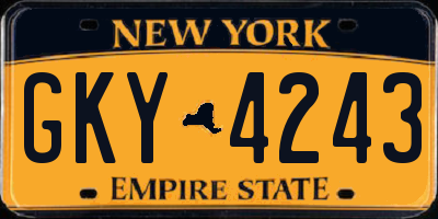 NY license plate GKY4243