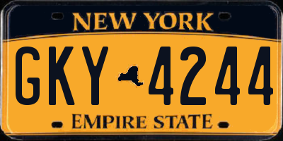 NY license plate GKY4244