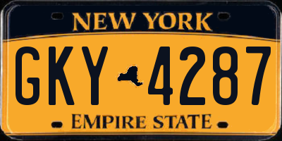 NY license plate GKY4287