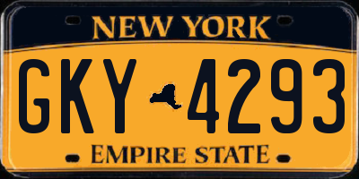NY license plate GKY4293