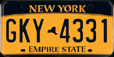 NY license plate GKY4331
