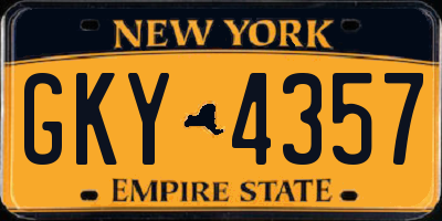 NY license plate GKY4357