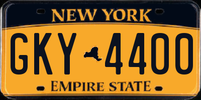 NY license plate GKY4400