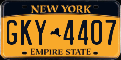NY license plate GKY4407